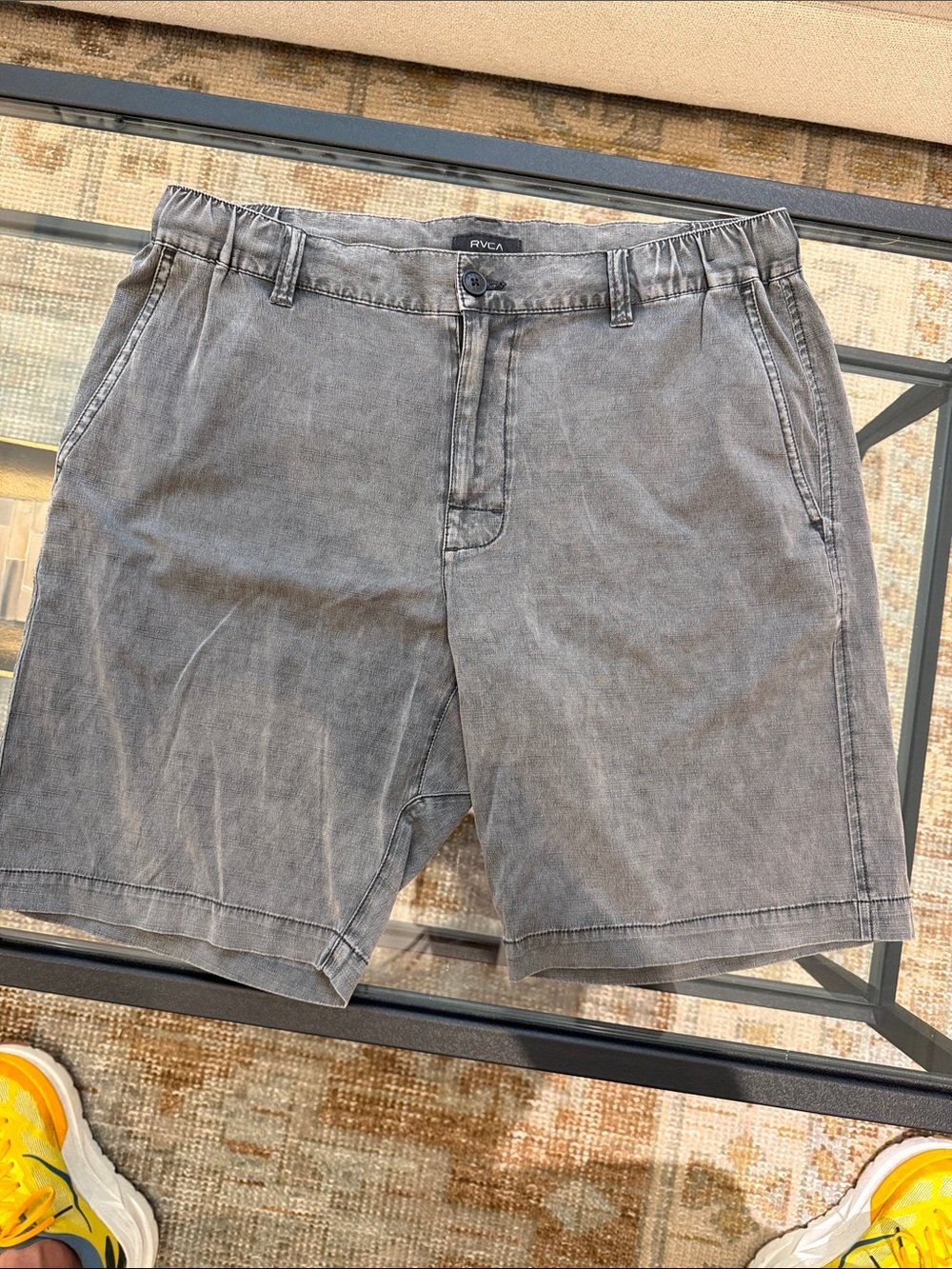 RVCA Washed Gray Flat Front Men's Shorts